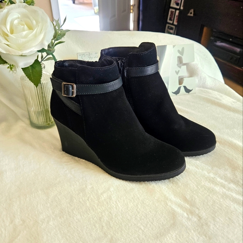 White Mt. Wedge Ankle Booties